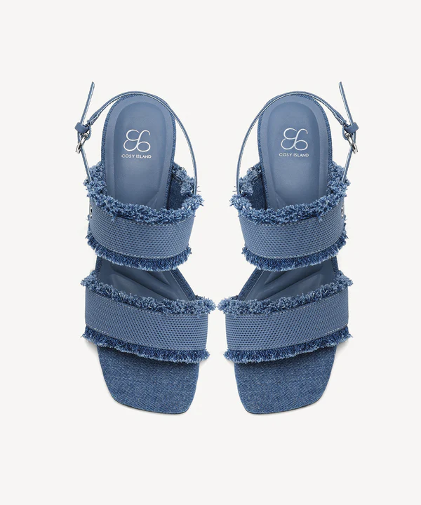 DenimTrim Square Toe Stiletto Sandals - Image 8