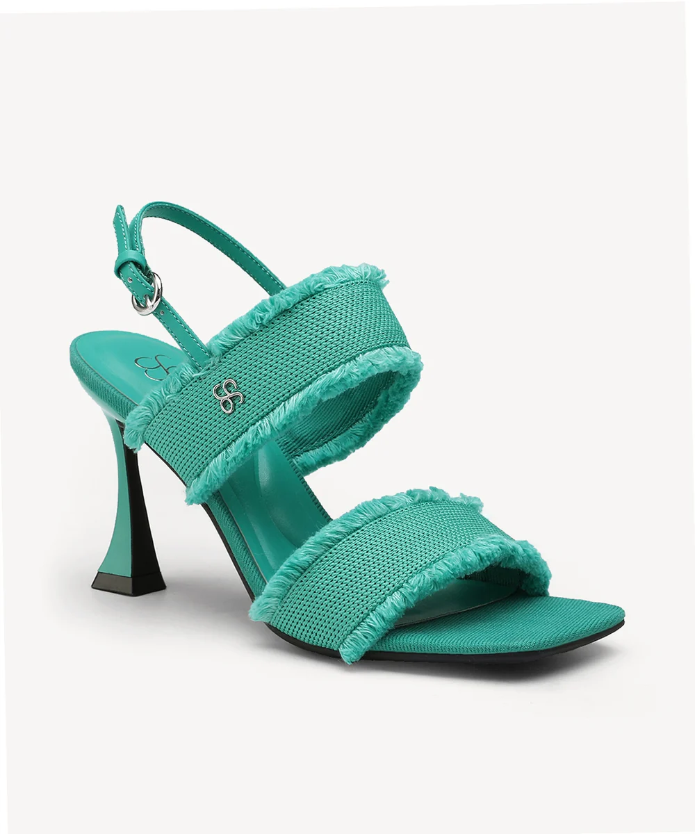 DenimTrim Square Toe Stiletto Sandals - Image 5