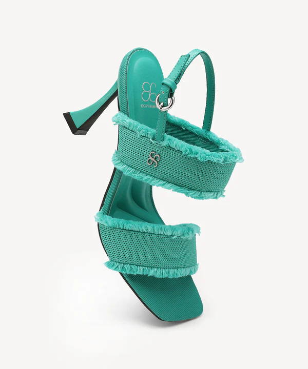 DenimTrim Square Toe Stiletto Sandals - Image 3