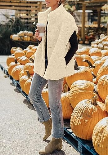 Hongqizo Womens Fuzzy Fleece Vest Casual Oversized - Image 8