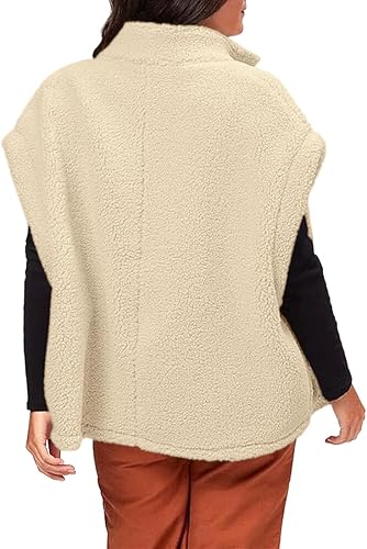 Hongqizo Womens Fuzzy Fleece Vest Casual Oversized - Image 5