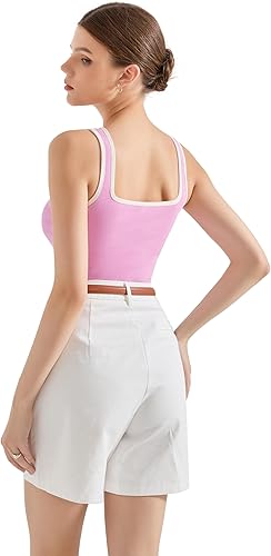 SUUKSESS Women Padded Cotton Ribbed Long Tank Tops