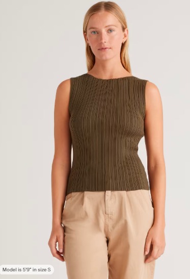 Cotton Cashmere Ribbed Tank
