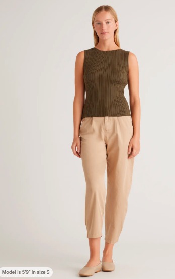 Cotton Cashmere Ribbed Tank