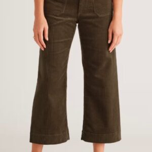 Organic Stretch Corduroy Cropped Wide Leg Pants