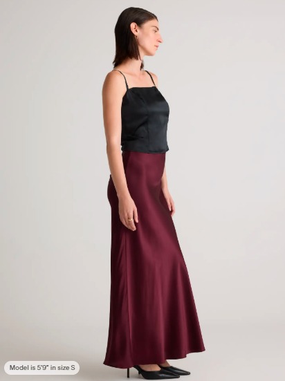 100% Washable Silk Maxi Skirt