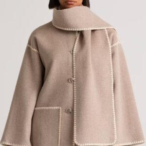 Double-Faced Merino Wool Scarf Coat