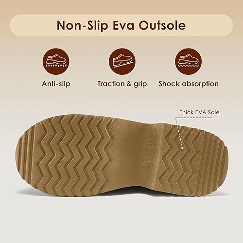Vilanva Platform Clogs for Women Cozy Suede Fall Slippers - Image 3