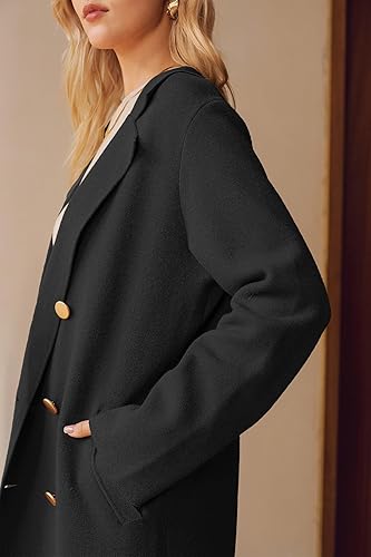 Arach&Cloz Women's Wool Blend Double Breasted Winter