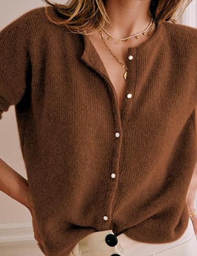 Lviefent Women Knit Cardigans Lightweight Casual Crew - Image 6