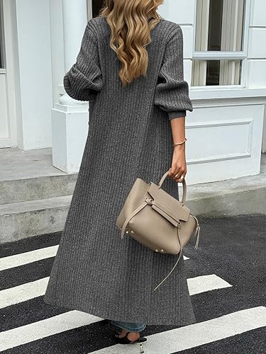 Saodimallsu Womens Long Cardigans V Neck Button Down - Image 9