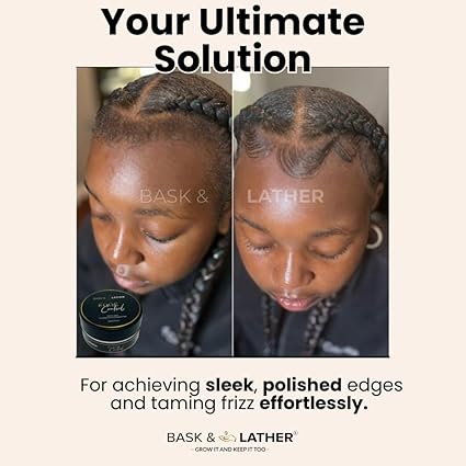 BASK & LATHER Strong Hold Edge Control Gel with Castor Oil - Image 4