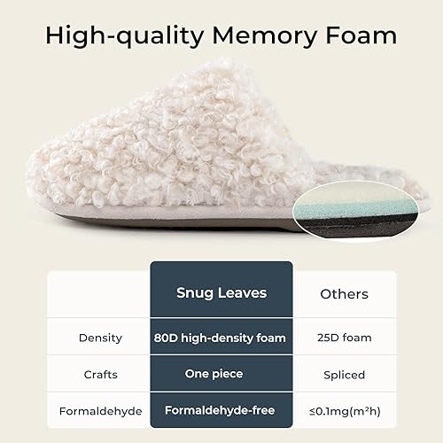 Snug Leaves Women's Scuff Slippers Furry Cute Curly - Image 3