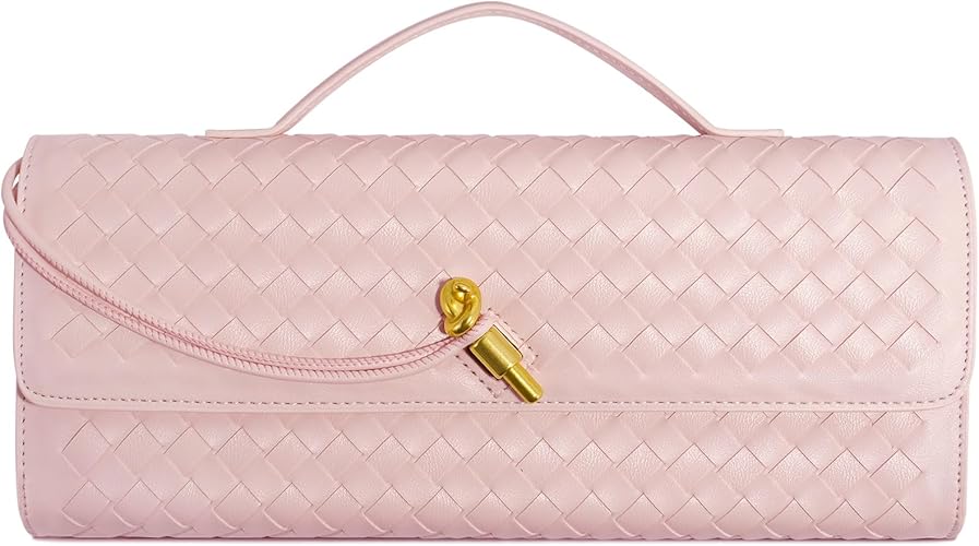 Woven Clutch Purses for Women, Formal Satchel Leather - Image 9