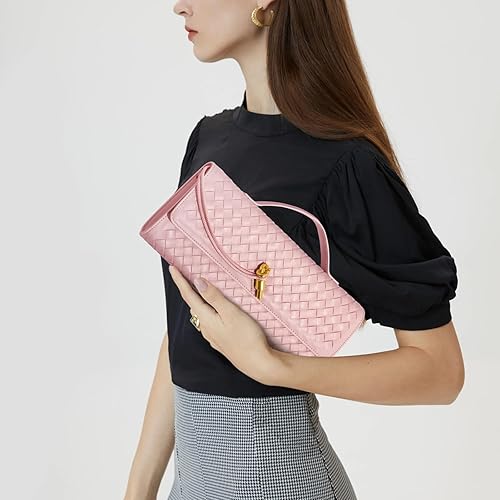 Woven Clutch Purses for Women, Formal Satchel Leather - Image 6