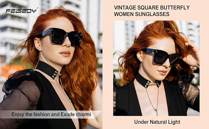 FEISEDY Vintage Women Butterfly Sunglasses Designer - Image 3
