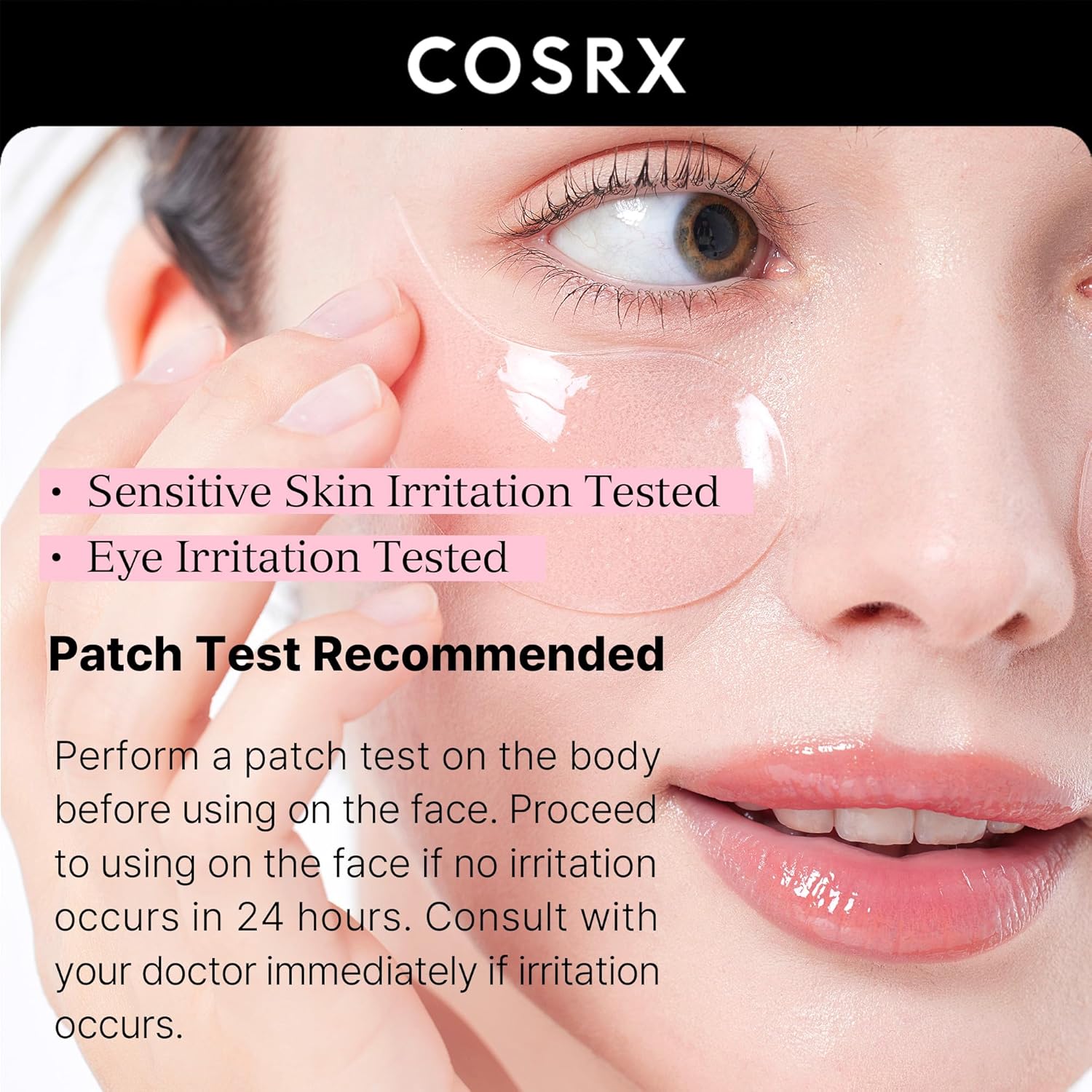 COSRX Pink Peptides Collagen Hydrogel Eye Patch for Puffy Eyes - Image 3