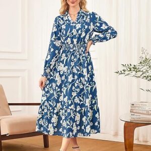 Women's Floral Dress for Women 2025 Fall Midi Dress Casual