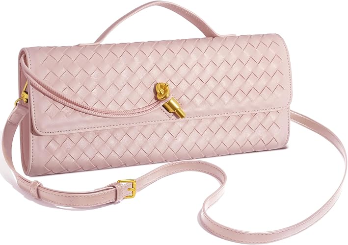 Woven Clutch Purses for Women, Formal Satchel Leather - Image 8