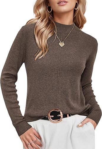 Arach&Cloz Women's Wool Blend Fall Sweaters Mock