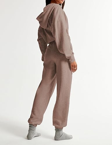Jumpsuits for Women Casual Hoodie Long Sleeve Zip Up