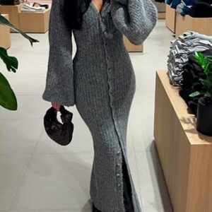 Tbahhir Womens Open Front Long Cardigan V Neck Button