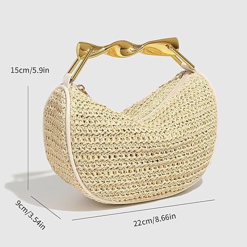Straw Clutch Bag for Women Mini Satchel Purse Fashion Woven