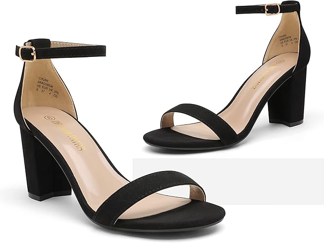 DREAM PAIRS Women's Chunk Low Heel Pump Sandals - Image 8