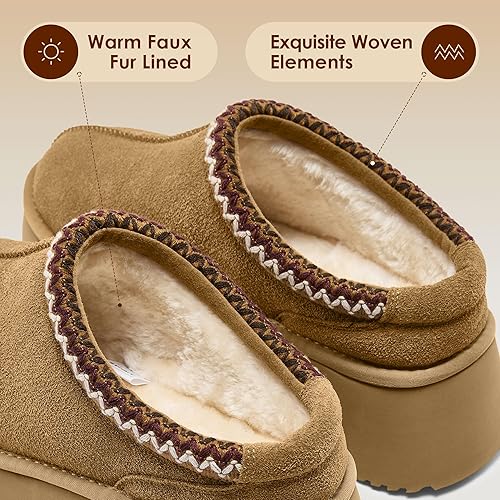 Vilanva Platform Clogs for Women Cozy Suede Fall Slippers - Image 5