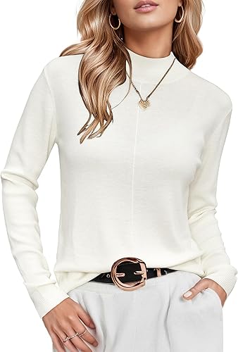 Arach&Cloz Women's Wool Blend Fall Sweaters Mock - Image 6