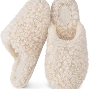 Snug Leaves Women's Scuff Slippers Furry Cute Curly