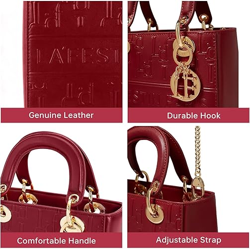 Genuine Leather Handbag for Women,Ladies Top Handle - Image 3