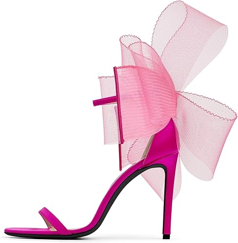 Women's Bow Heels Open Toe Stiletto Heels One Strap Party - Image 2