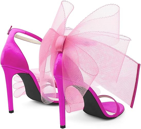 Women's Bow Heels Open Toe Stiletto Heels One Strap Party