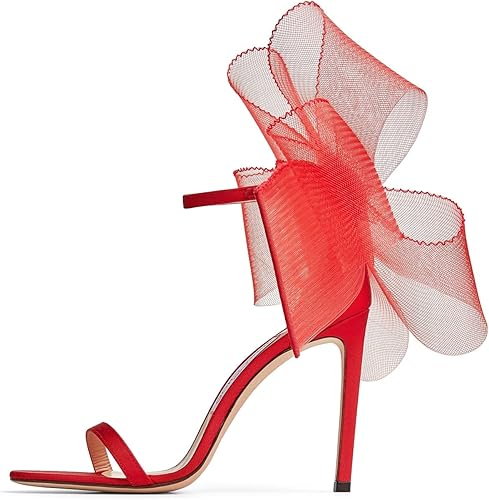 Women's Bow Heels Open Toe Stiletto Heels One Strap Party - Image 7