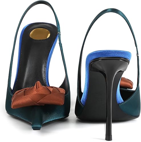 Flower High Heels for Women Closed Pointed Toe Stilettos Heel Pumps - Image 4