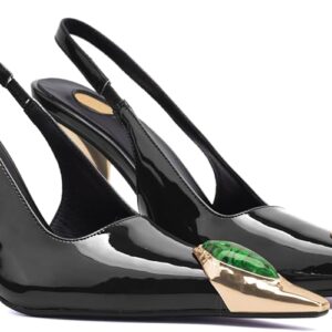 Women's Backless Mid Heel Pointed Toe High Heels.