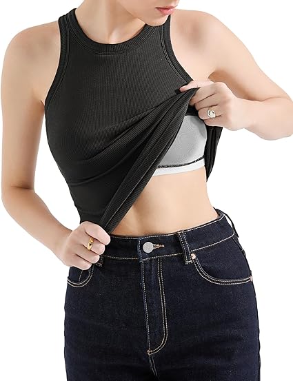 SUUKSESS Women Padded Cotton Ribbed Tank Tops - Image 9