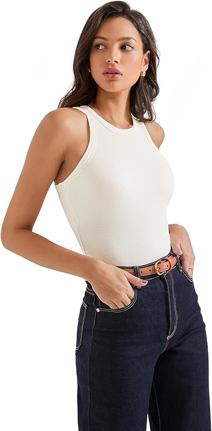 SUUKSESS Women Padded Cotton Ribbed Tank Tops - Image 3