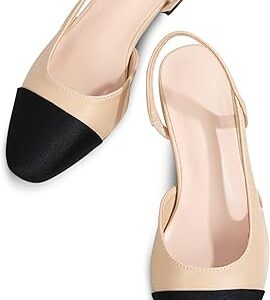 MICIFA slingback flats for women, Round Toe Low heel