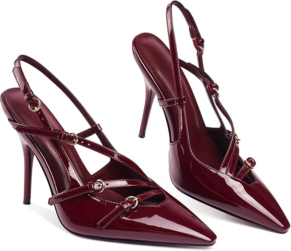 CORNMOOD Slingback Kitten Heels for Women Pointed Closed Toe - Image 7