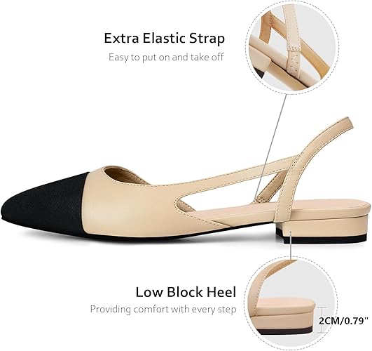 MICIFA slingback flats for women, Round Toe Low heel - Image 6