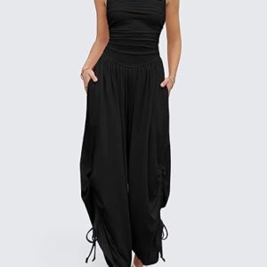 Fisoew Womens Casual Jumpsuits Summer Halter Straps Sleeveless