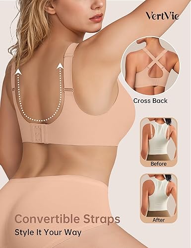 Vertvie Wireless Bras Women Seamless Jelly Supportive Mesh - Image 3