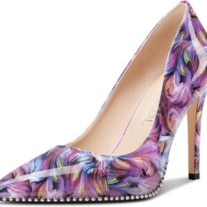 Aachcol Womens Stiletto High Heel Pumps Pointed Toe