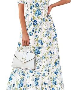 PRETTYGARDEN Women's Floral Boho Maxi Dresses Flowy