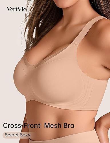 Vertvie Wireless Bras Women Seamless Jelly Supportive Mesh - Image 2