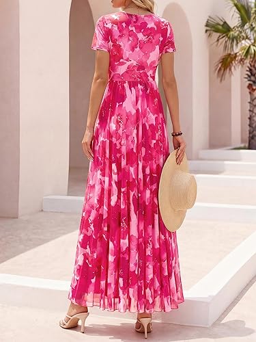 BTFBM Summer Dresses for Women 2026 Formal Short Sleeve Floral