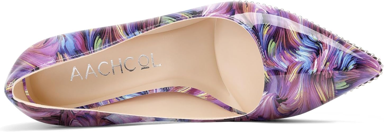 Aachcol Womens Stiletto High Heel Pumps Pointed Toe - Image 3