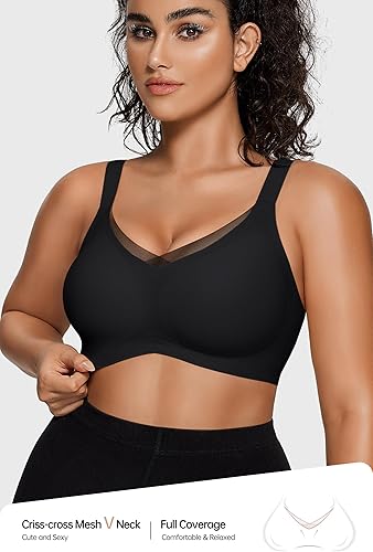 Vertvie Wireless Bras Women Seamless Jelly Supportive Mesh